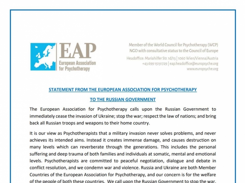 Statement From the European Association for Psychotherapy to the Russian Government 