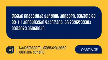 თამარ ჩიკვატიამ ქარტიის პირველი, მეხუთე და მე-11 პრინციპები დაარღვია. არ დაურღვევია მეშვიდე პრინციპი.