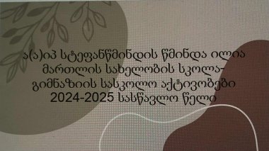 2024-2025 სასწავლო წელი-სასკოლო აქტივობები 