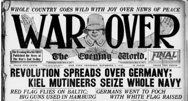 100 წელი პირველი მსოფლიო ომის დამთავრებიდან - რას წერდა საუკუნის წინანდელი პრესა