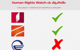 Human Rights Watch-ის ანგარიში „იმედმა“ არ გააშუქა  