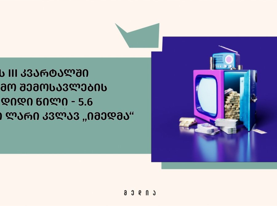 2024 წლის III კვარტალში სარეკლამო შემოსავლების ყველაზე დიდი წილი - 5.6 მილიონი ლარი კვლავ „იმედმა“ მიიღო