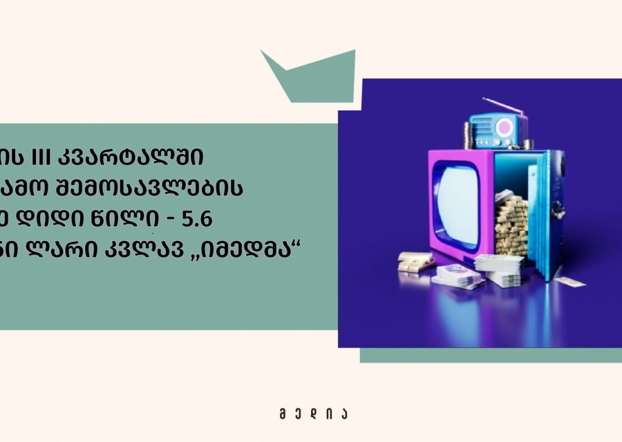 2024 წლის III კვარტალში სარეკლამო შემოსავლების ყველაზე დიდი წილი - 5.6 მილიონი ლარი კვლავ „იმედმა“ მიიღო