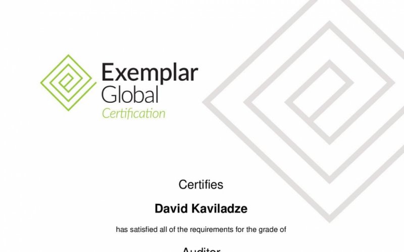 Certified Auditor In Quality Management Systems ISO 9001:2015